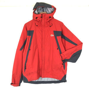 LOWE ALPINE Triple Point Ceramic Jacket Men's Sz M Red Hooded Coat Outdoor Hike